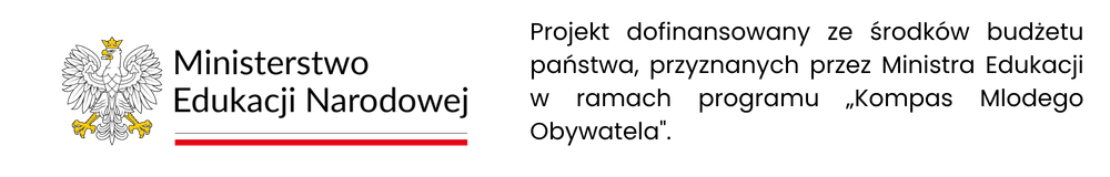 pasek z logotypami Ministerstwa Edukacji Narodowej oraz informacja, że projekt jest sfinansowany w jego budżetu
